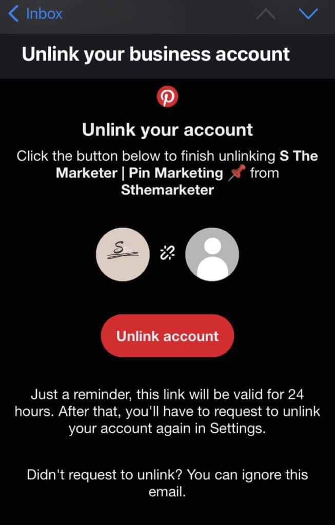 how to unlink two Pinterest accounts 