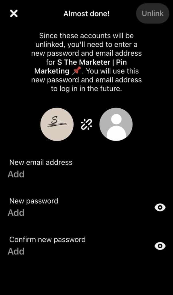 how to unlink two Pinterest accounts 